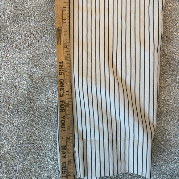 Cabi Tick Tock Cream Pinstripe Cropped Trouser Midrise Women's 16 - Picture 9 of 11